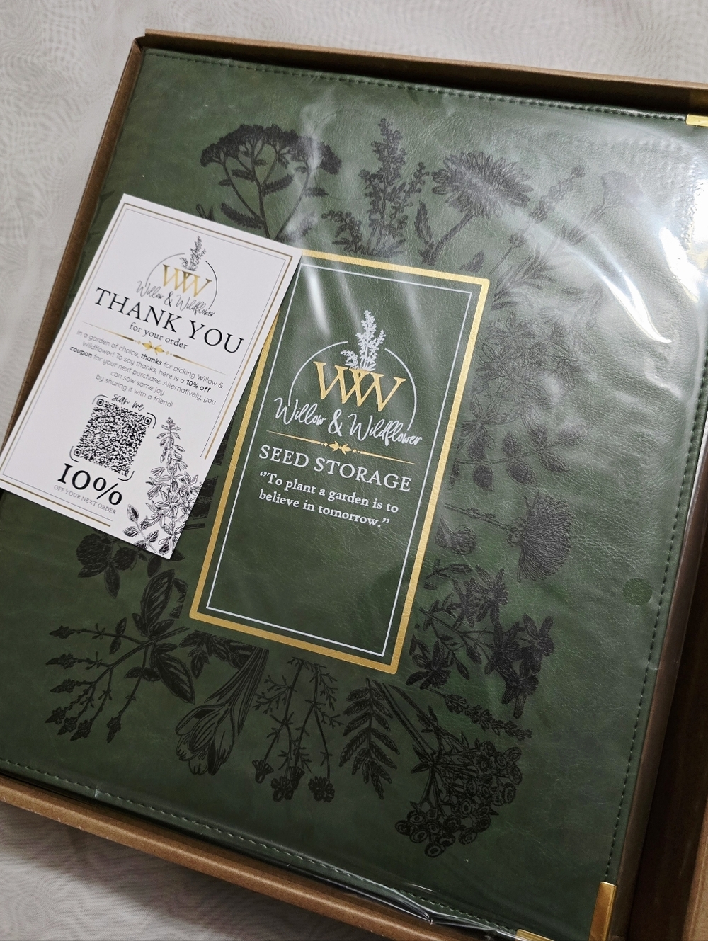 Willow & Willow Green Seed Storage Binder Garden Planning book Gift.